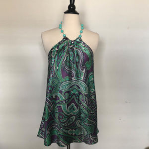 INC International Concepts Silk Paisley Top
